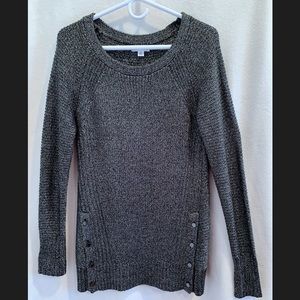 CALVIN KLEIN SILVER & BLACK CREW NECK SWEATER